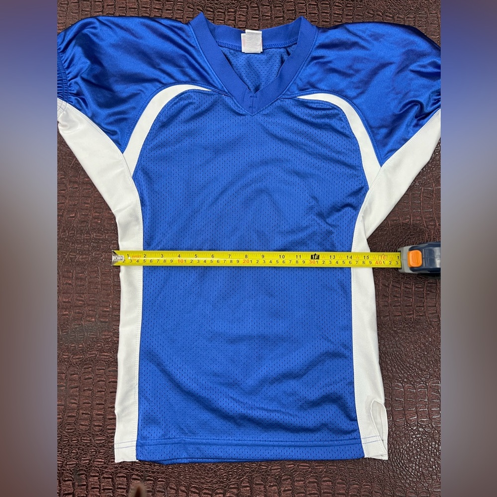 A4 Football Practice rollout Jersey youth medium M blue Mesh elastics NWOT - Picture 8 of 11